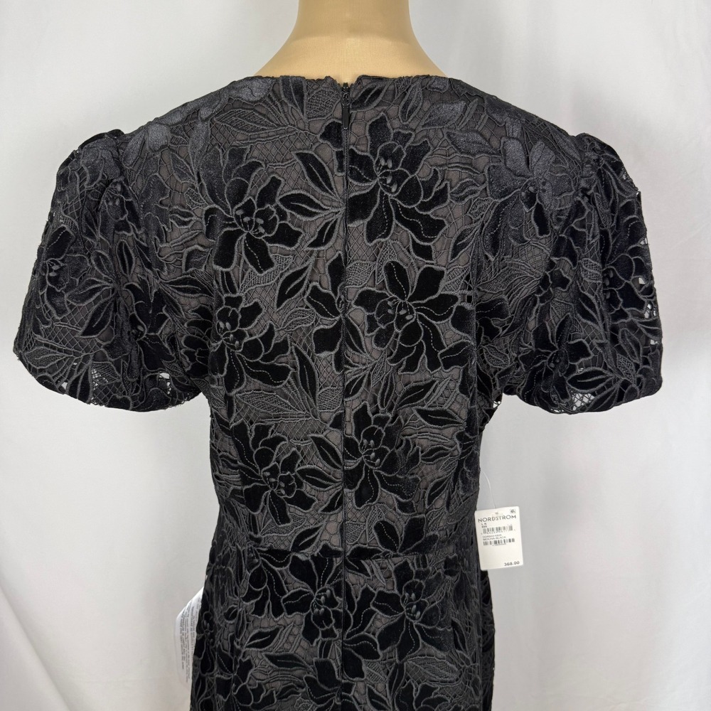 NWT Dress the Population Elsie Black Cut out Velvet Lace Cocktail Dress Sz L - Picture 5 of 14